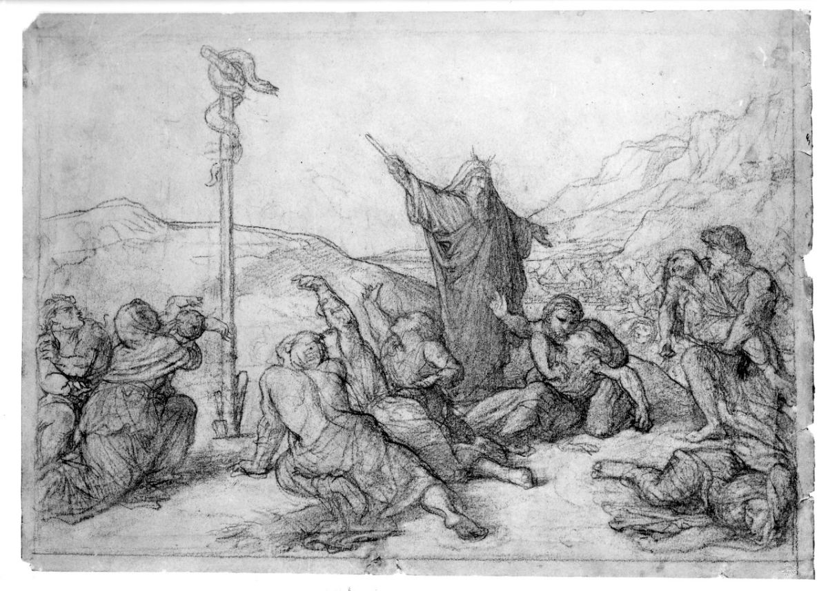 studio di composizione (disegno preparatorio) di Franchi Alessandro (sec. XIX)