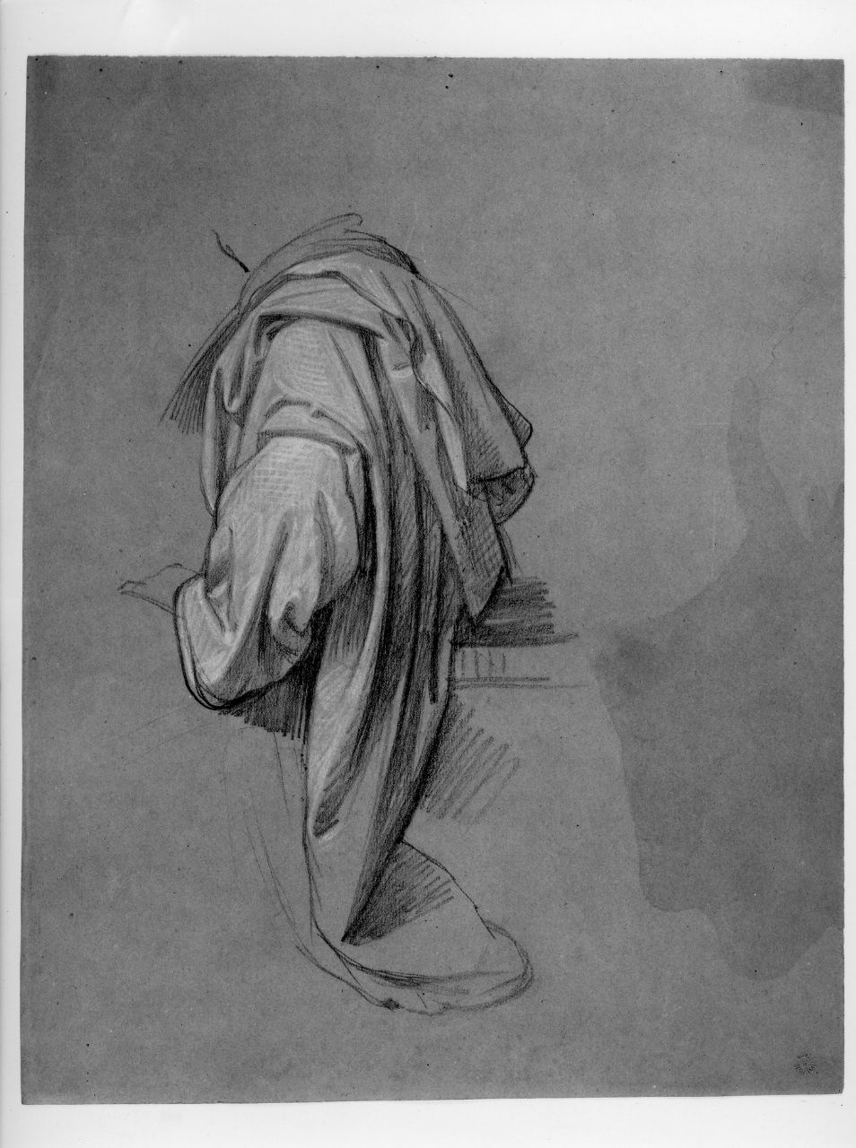 studio di panneggio (disegno preparatorio) di Franchi Alessandro (seconda metà sec. XIX)