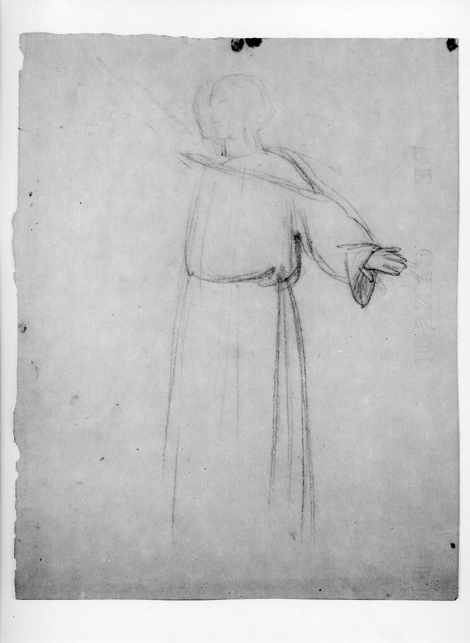 studio di panneggio (disegno preparatorio) di Franchi Alessandro (seconda metà sec. XIX)