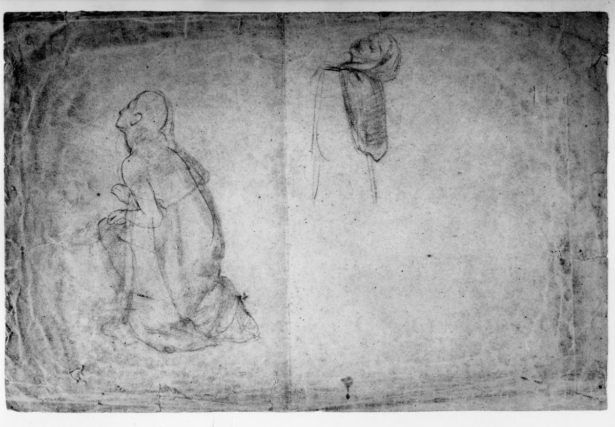 studio di figura (disegno preparatorio) di Franchi Alessandro (sec. XIX)