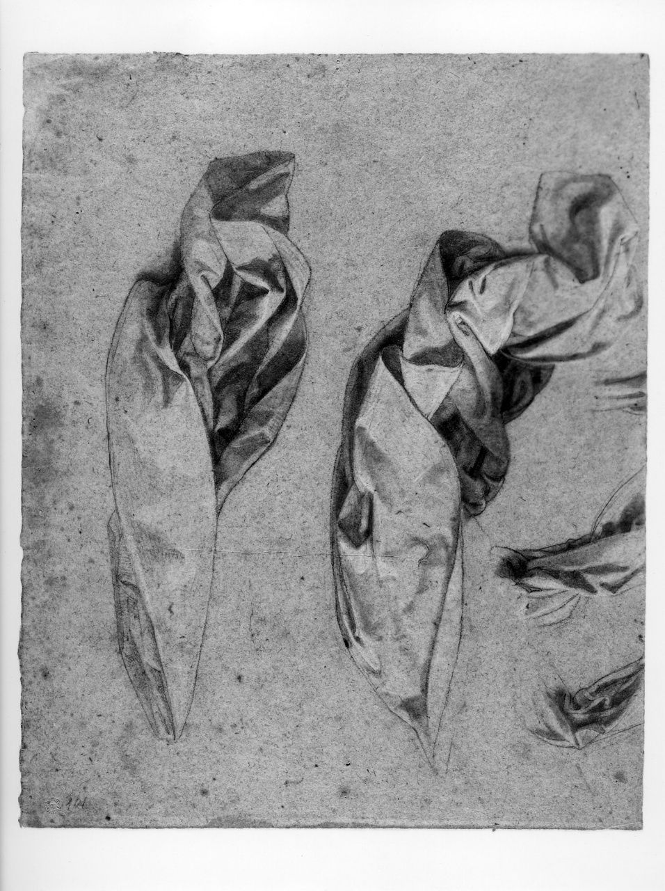 studio di panneggio (disegno preparatorio) di Franchi Alessandro (seconda metà sec. XIX)