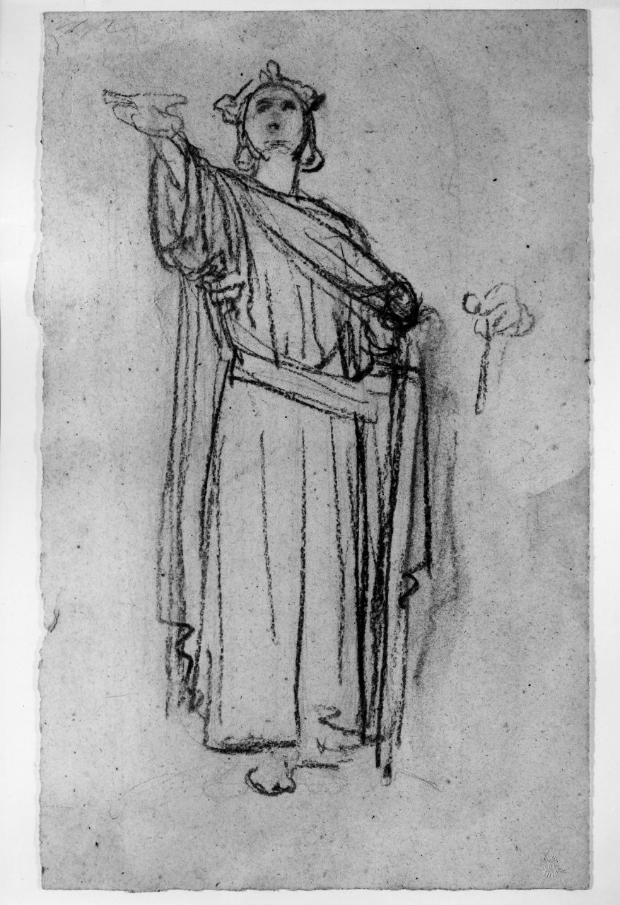 studio di figura (disegno preparatorio) di Franchi Alessandro (sec. XIX)