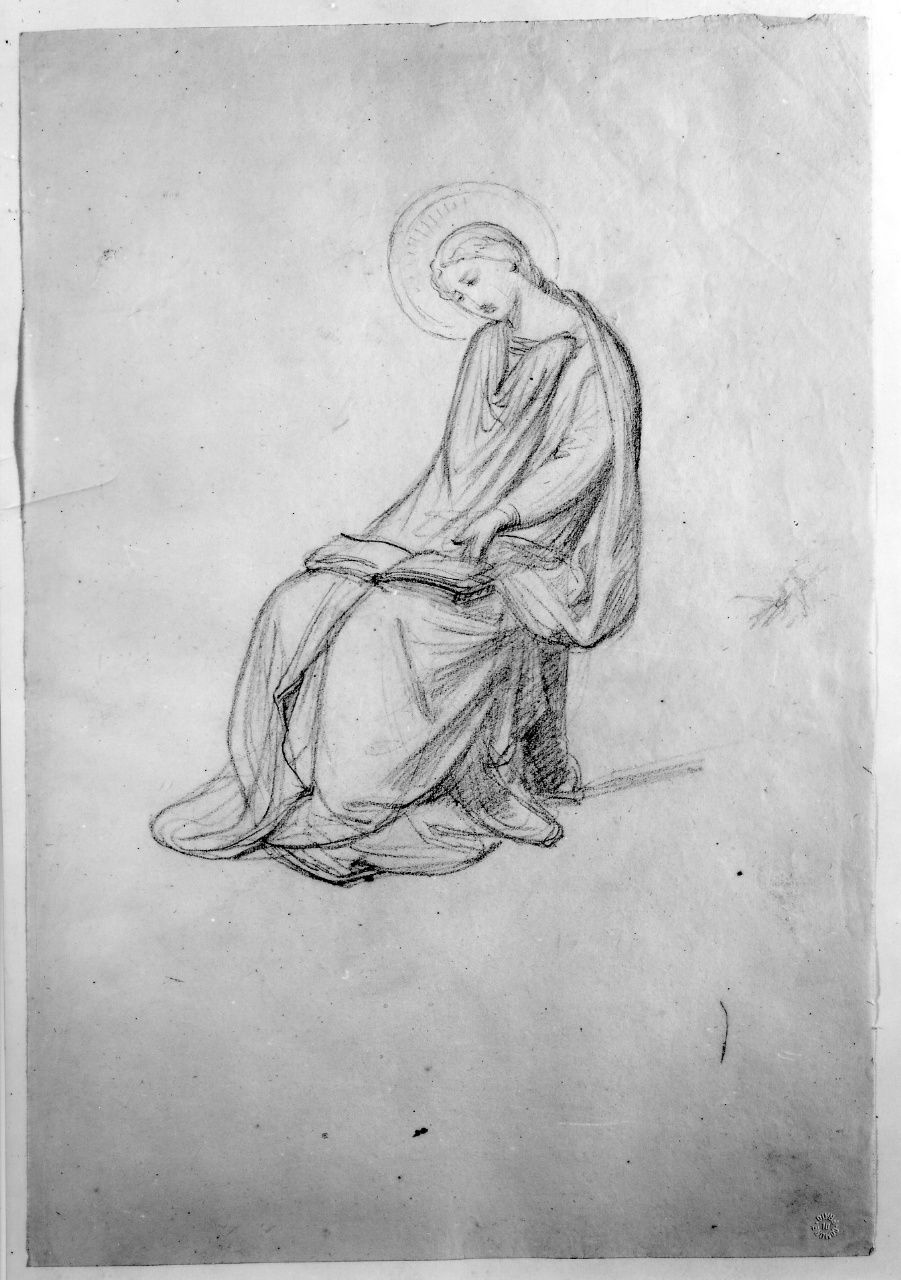 studio di figura (disegno preparatorio) di Franchi Alessandro (sec. XIX)
