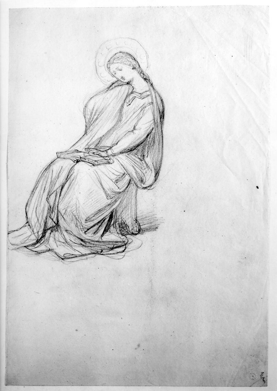 studio di figura (disegno preparatorio) di Franchi Alessandro (sec. XIX)
