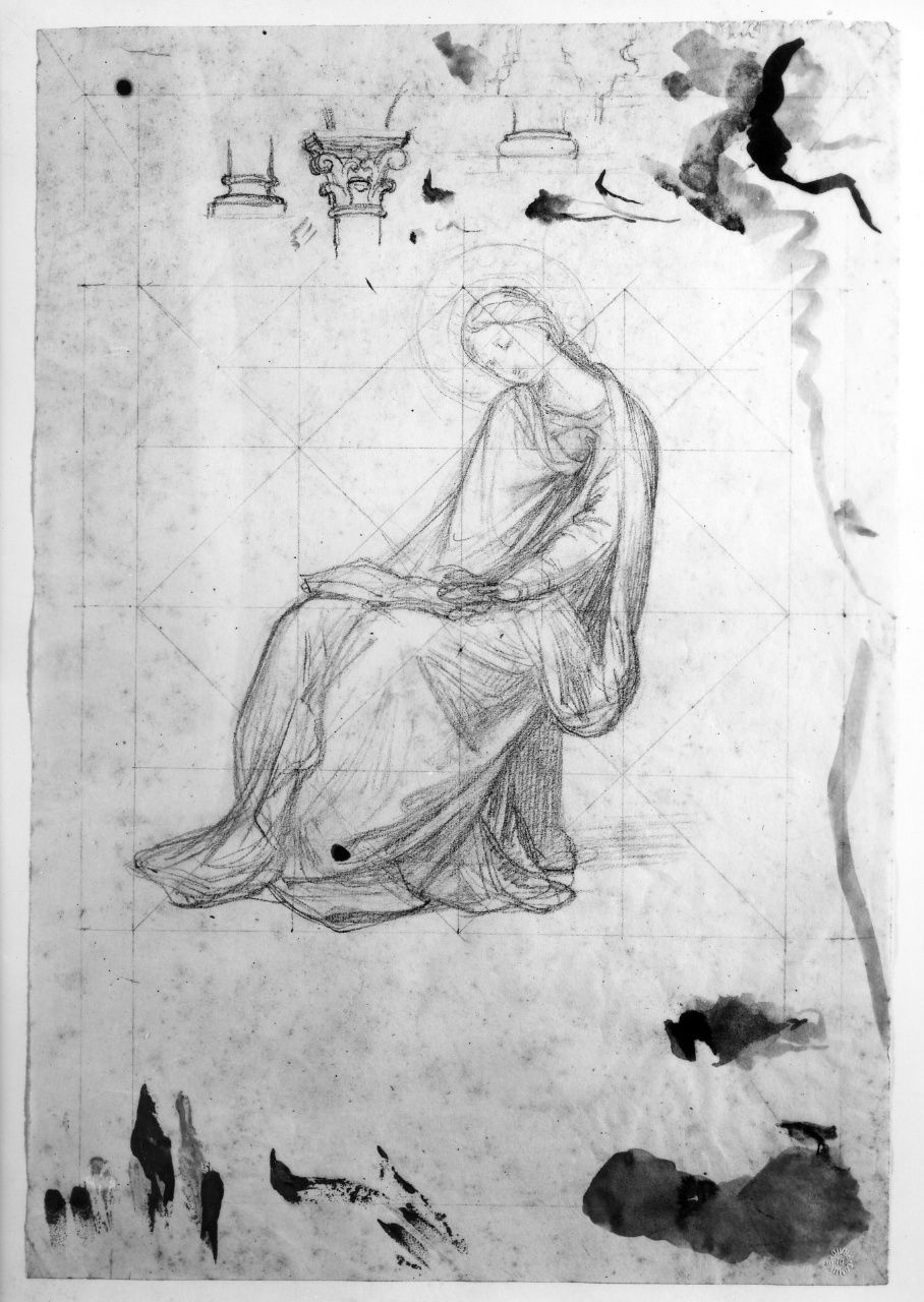 studio di figura (disegno preparatorio) di Franchi Alessandro (sec. XIX)