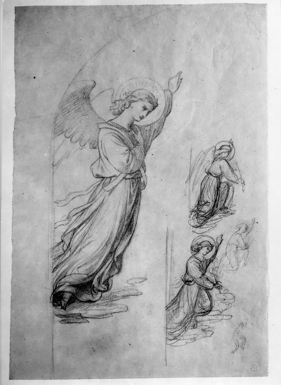 studio di figura (disegno preparatorio) di Franchi Alessandro (sec. XIX)