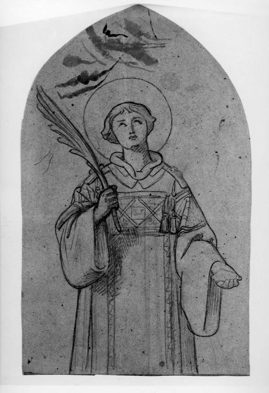 studio di figura (disegno preparatorio) di Franchi Alessandro (sec. XIX)