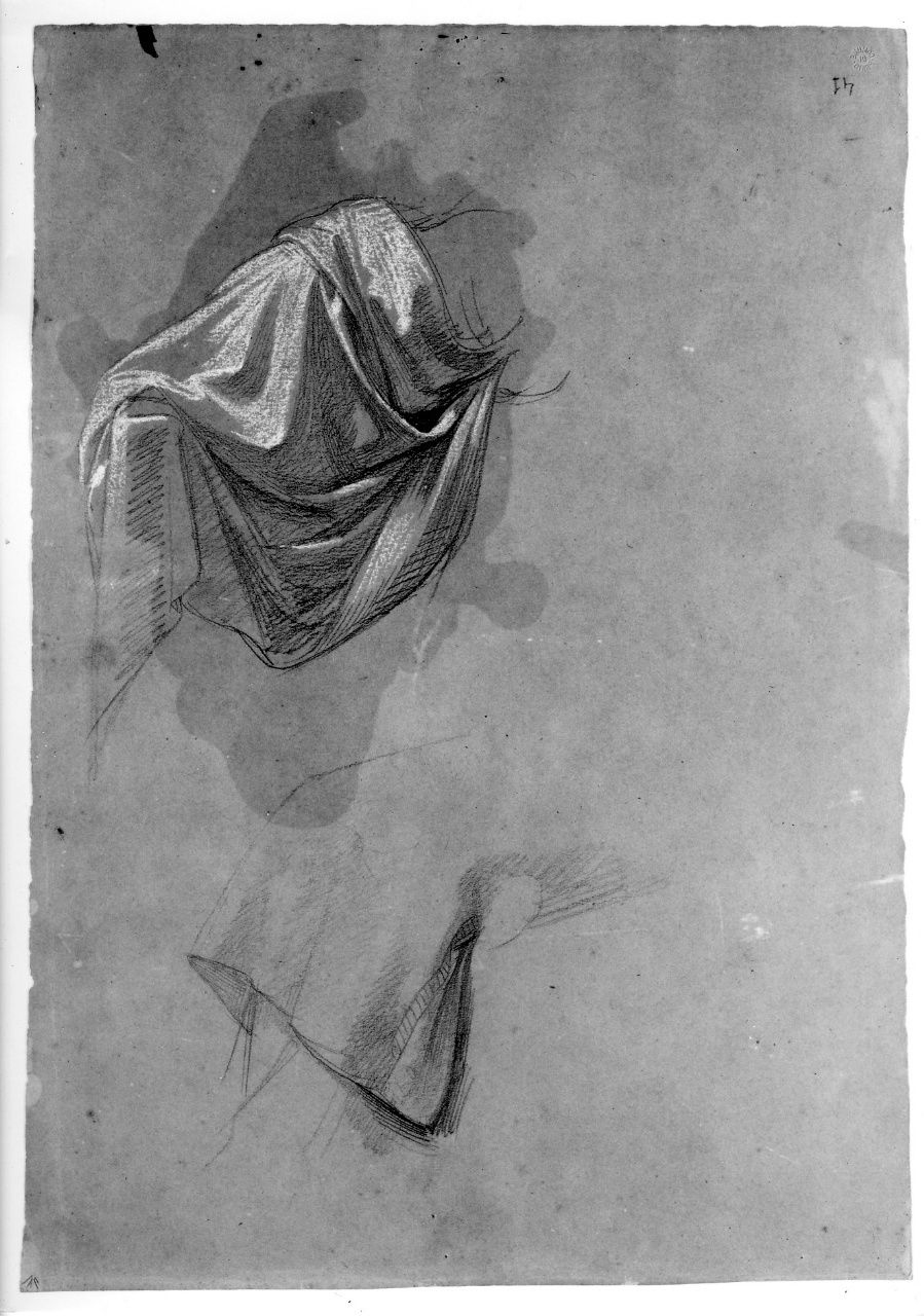studio di panneggio (disegno preparatorio) di Franchi Alessandro (sec. XIX)