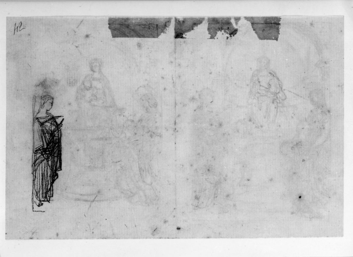 studio di figura (disegno preparatorio) di Franchi Alessandro (sec. XIX)