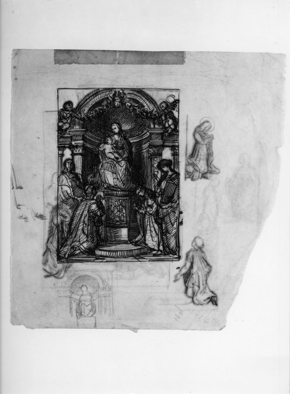studio di composizione (disegno preparatorio) di Franchi Alessandro (sec. XIX)