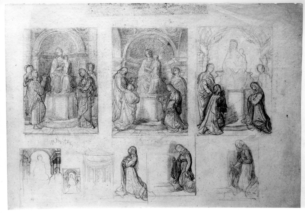 studio di composizione (disegno preparatorio) di Franchi Alessandro (sec. XIX)