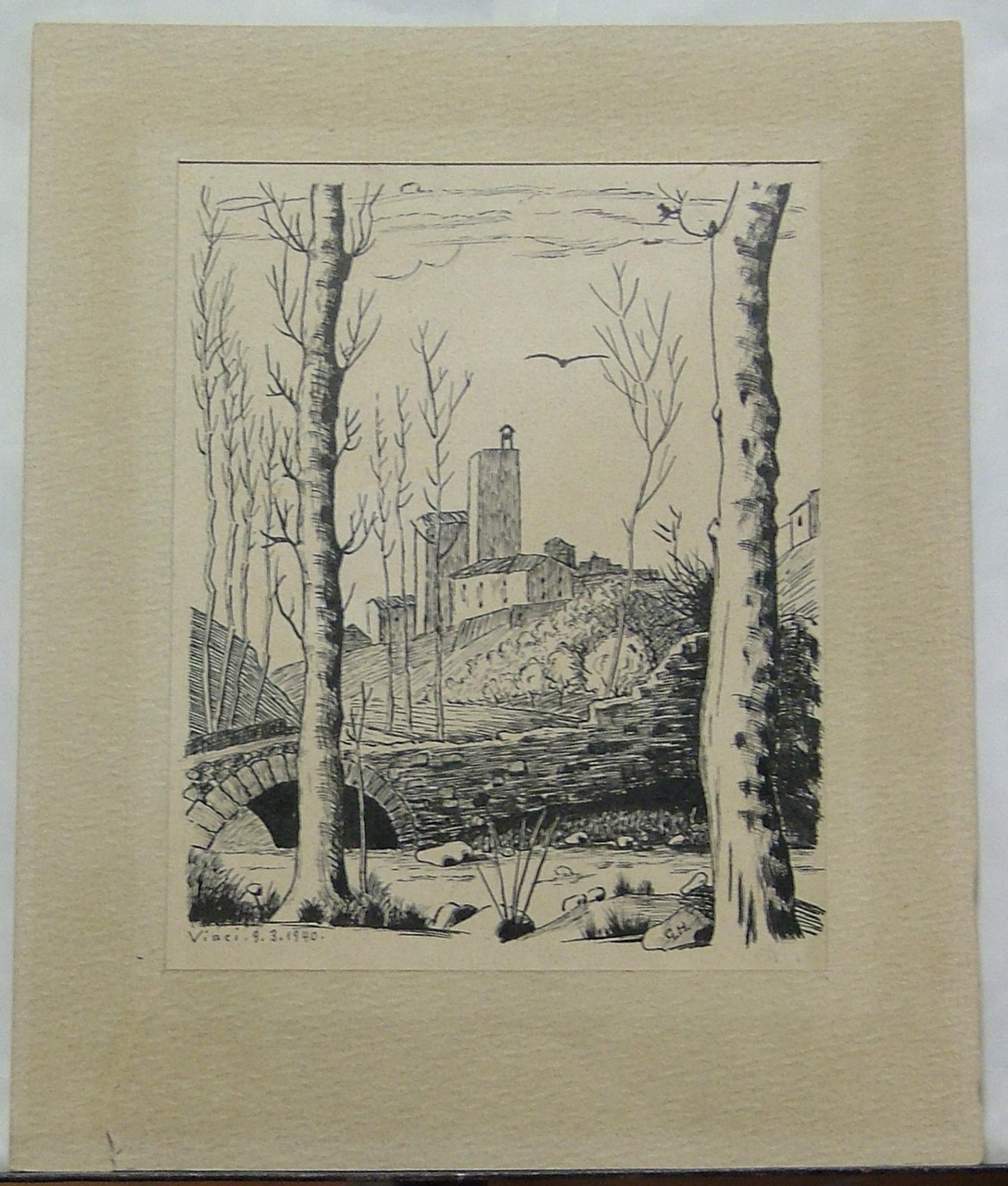 Castello di Vinci, Castello (disegno) di Herrmann Georg (sec. XX)