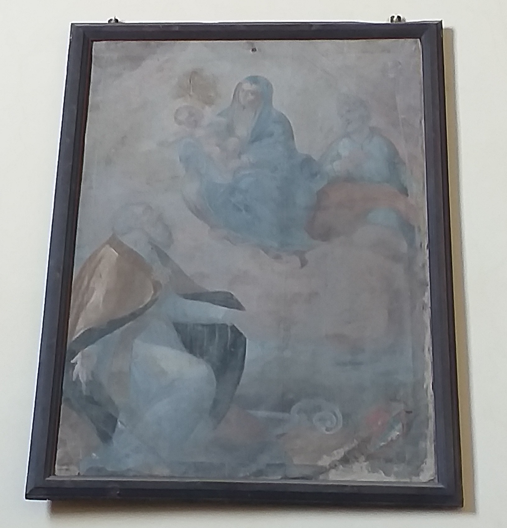 Cristo e la Madonna restituiscono a San Nicola le insegne episcopali, Cristo e la Madonna restituiscono a San Nicola le insegne episcopali (dipinto, opera isolata) - ambito Italia meridionale (inizio/ inizio XVIII - XIX)