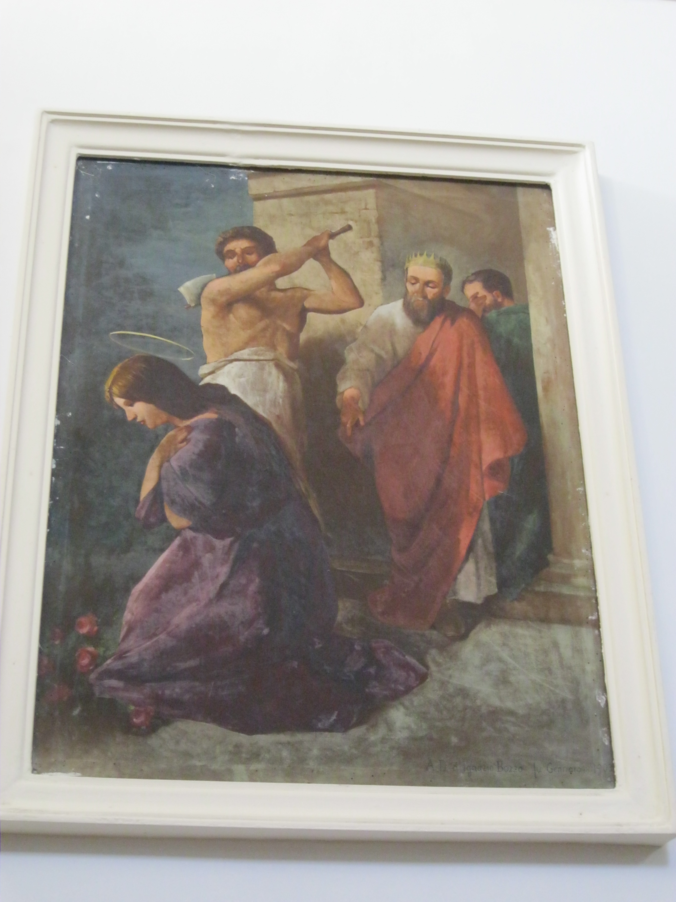 Decapitazione di Santa Barbara, Decapitazione di Santa Barbara (dipinto, opera isolata) di Salfi, Enrico (attribuito) - ambito napoletano (inizio XX)