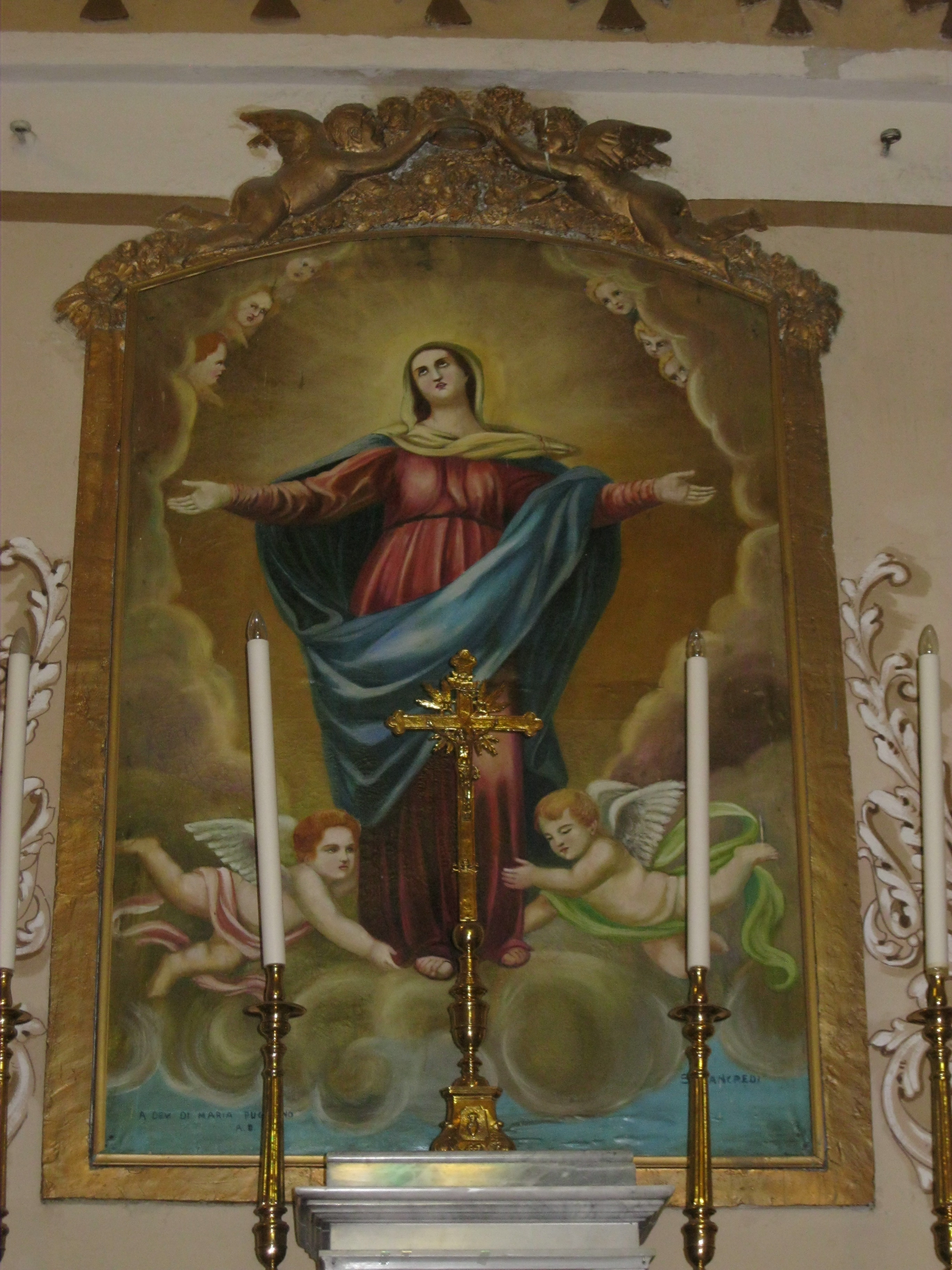 Assunzione della Vergine, Assunzione della Vergine (dipinto, opera isolata) di Tancredi, Settimio (attribuito) - ambito calabrese (seconda metà XX)