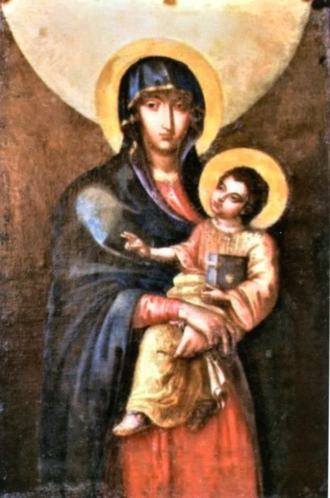 madonna di santa maria maggiore o della neve, madonna con in grembo il bambino benedicente di ispirazione orientale (dipinto, opera isolata) di ignoto (scuola) - ambito bizantino (terzo quarto XVI)