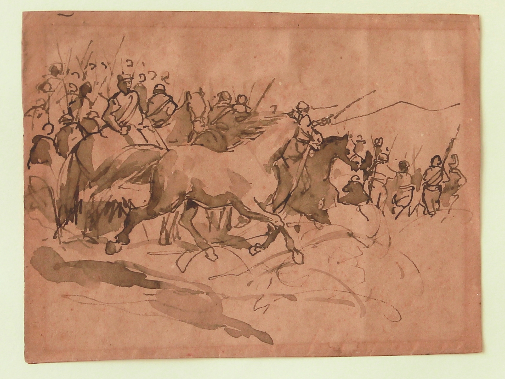 garibaldini in marcia, garibaldini in marcia (disegno, opera isolata) di Liardo Filippo (terzo quarto sec. XIX)