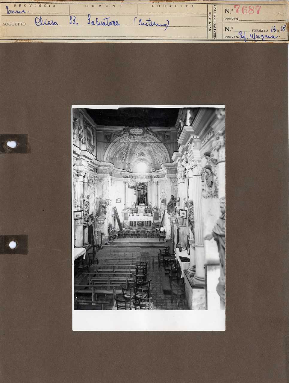 Sicilia - Enna - Architettura religiosa - Chiesa del SS. Salvatore - interno (positivo, elemento-parte componente, scheda di supporto) di Anonimo <1951 - 2000> (seconda metà XX)