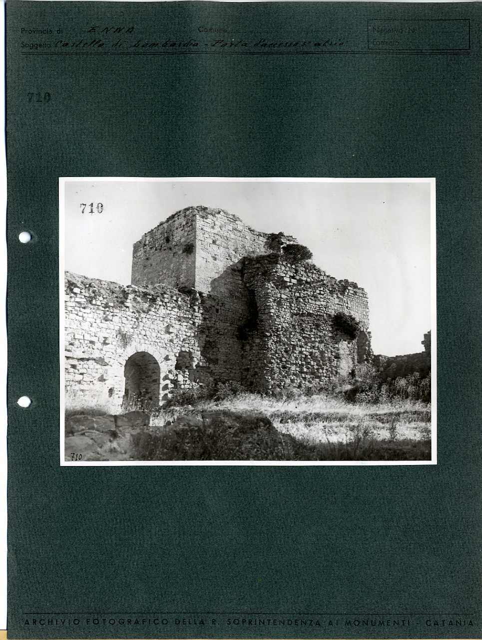 Sicilia - Enna - Castello di Lombardia (positivo, elemento-parte componente, scheda di supporto) di Agnello, Giuseppe (prima metà XX)