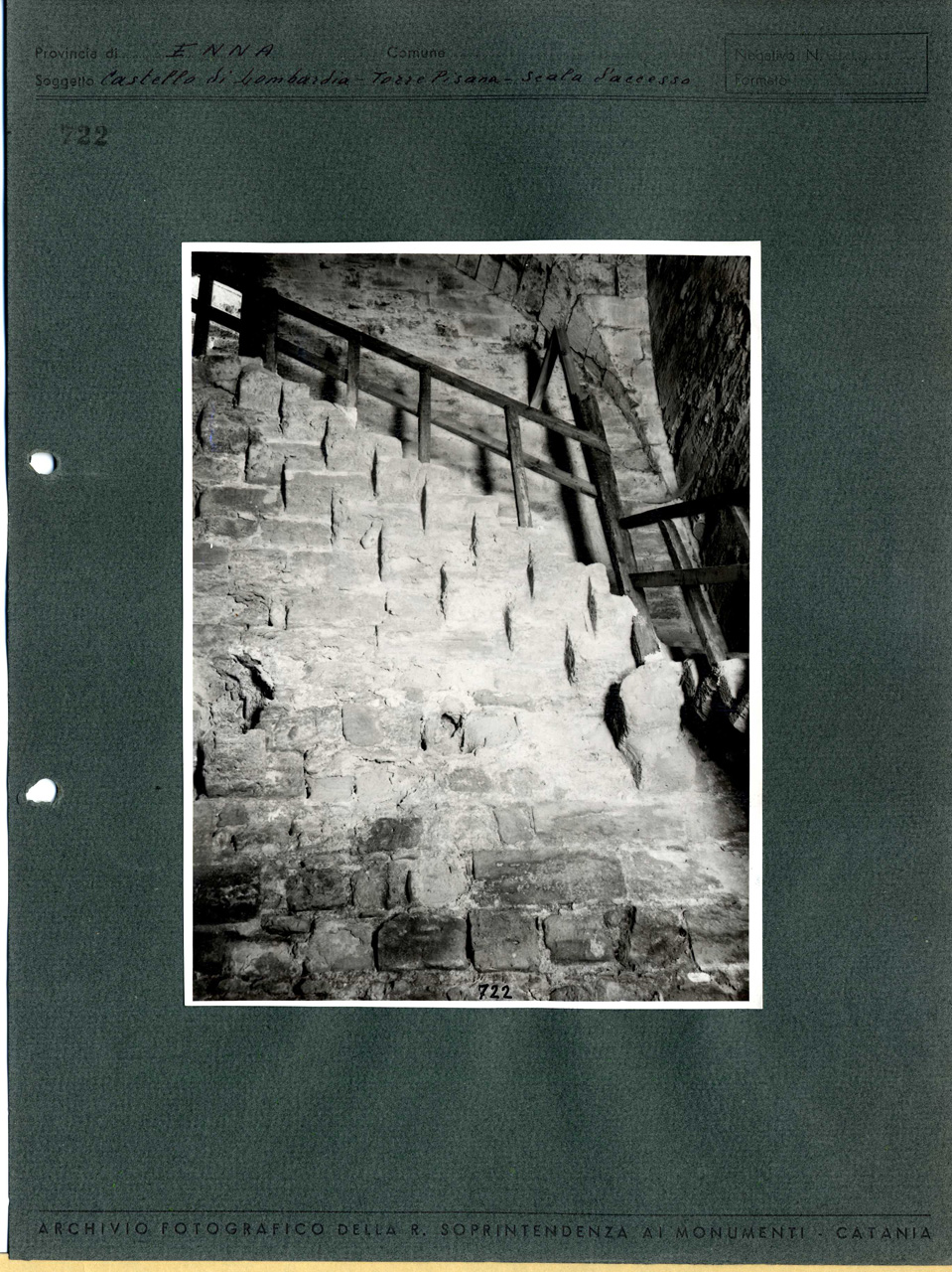 Sicilia - Enna - Castello di Lombardia (positivo, elemento-parte componente, scheda di supporto) di Agnello, Giuseppe (prima metà XX)