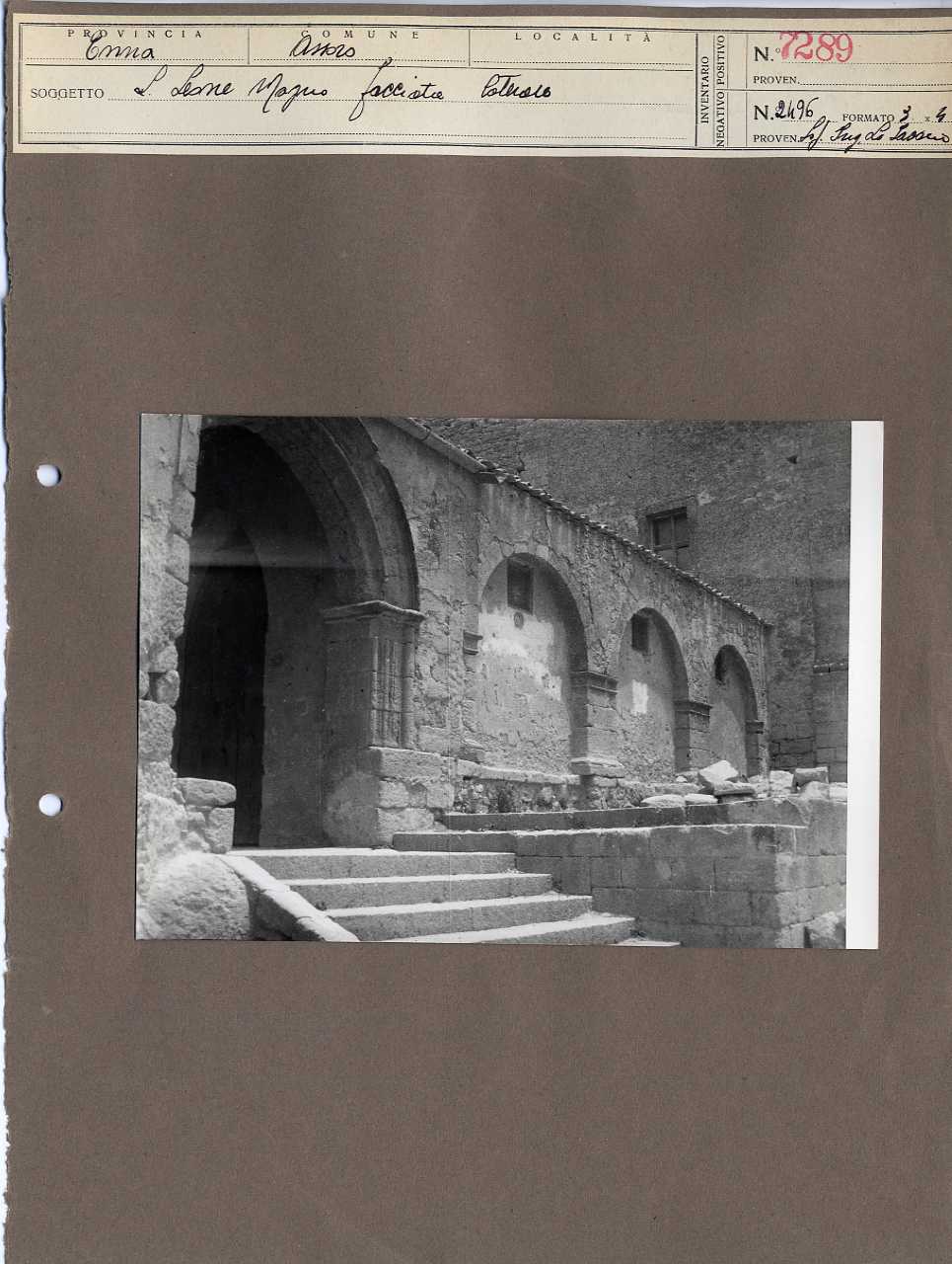 Sicilia - Enna <provincia> - Assoro - Chiese (positivo, elemento-parte componente, scheda di supporto) di Anonimo <1951 - 2000> (terzo quarto XX)