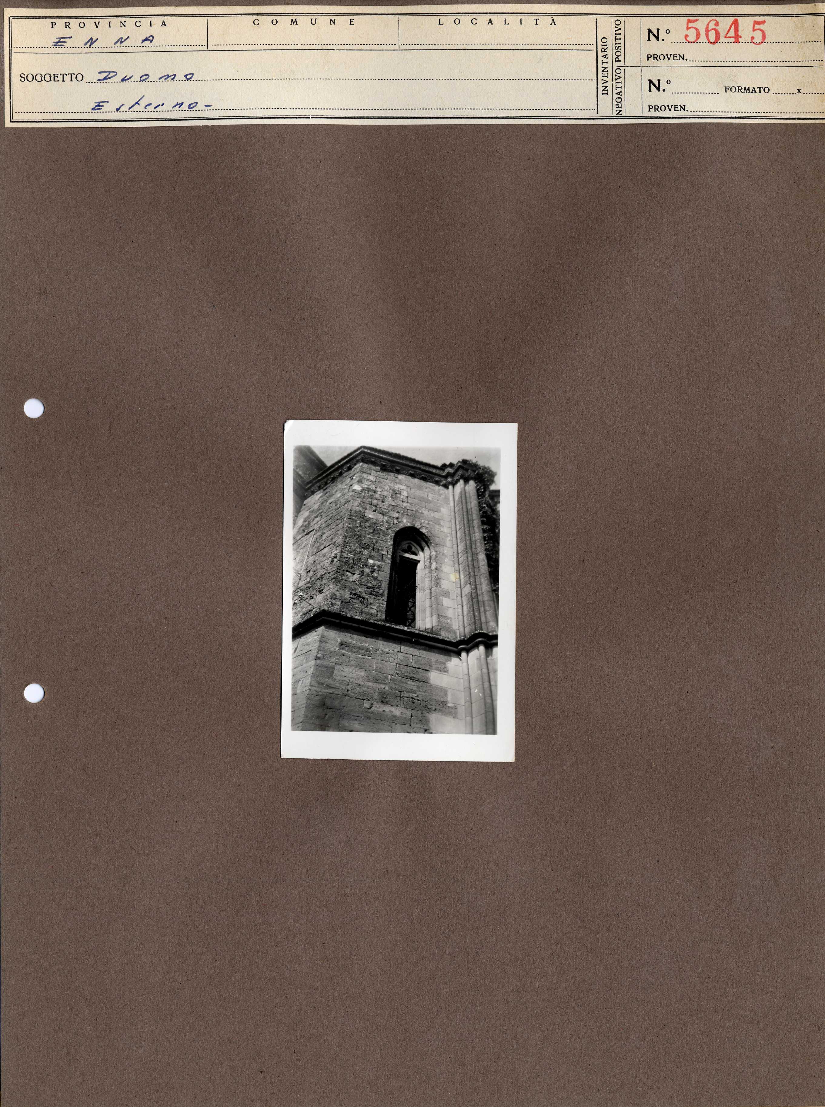 Sicilia - Enna – Architettura religiosa - Duomo (positivo, elemento-parte componente, scheda di supporto) di Anonimo <1945 - 1955> (metà XX)