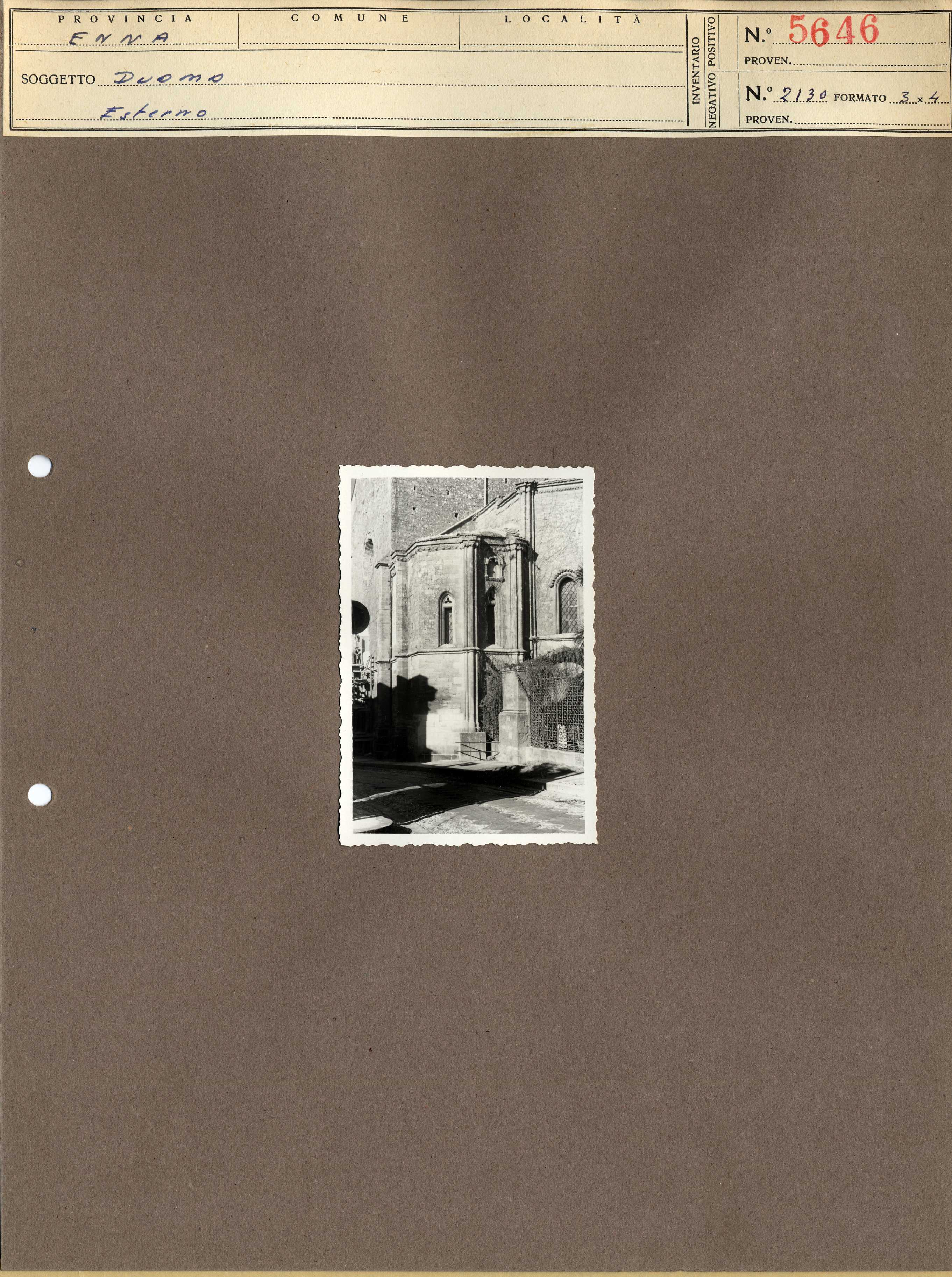 Sicilia - Enna – Architettura religiosa - Duomo (positivo, elemento-parte componente, scheda di supporto) di Anonimo <1945 - 1955> (metà XX)