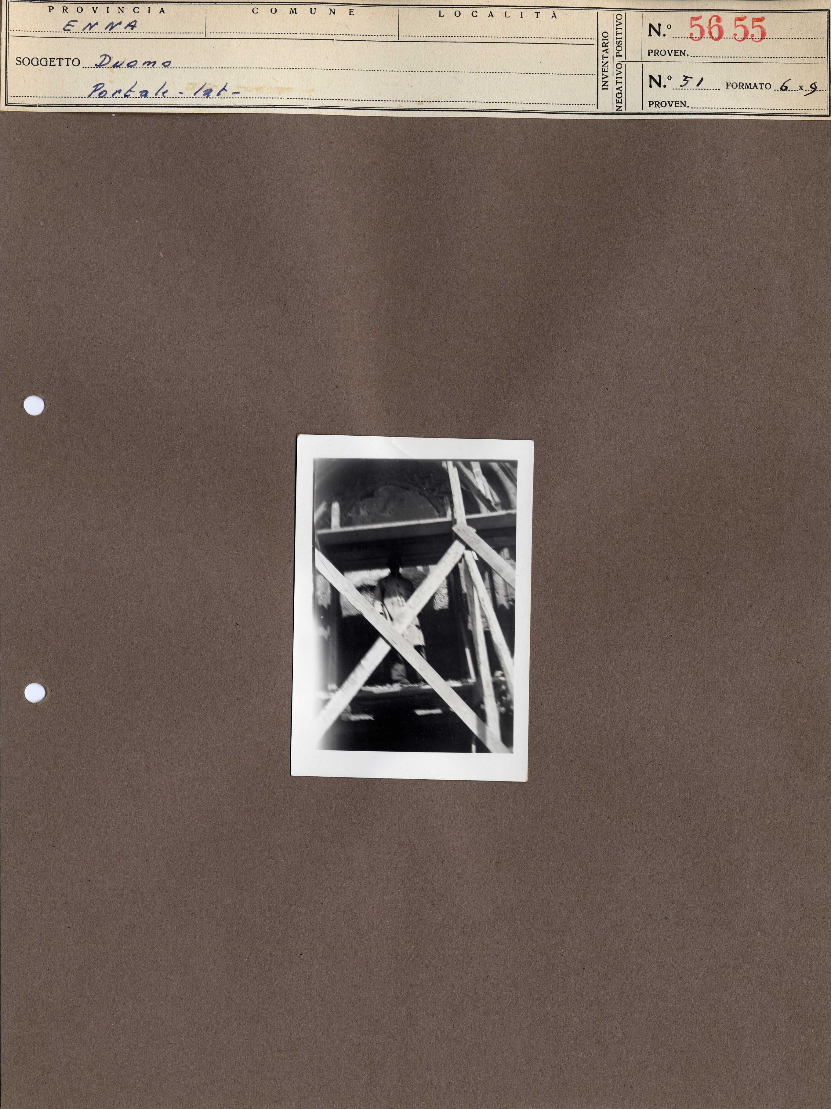 Sicilia - Enna – Architettura religiosa - Duomo - Restauri (positivo, elemento-parte componente, scheda di supporto) di Anonimo <1945 - 1955> (metà XX)