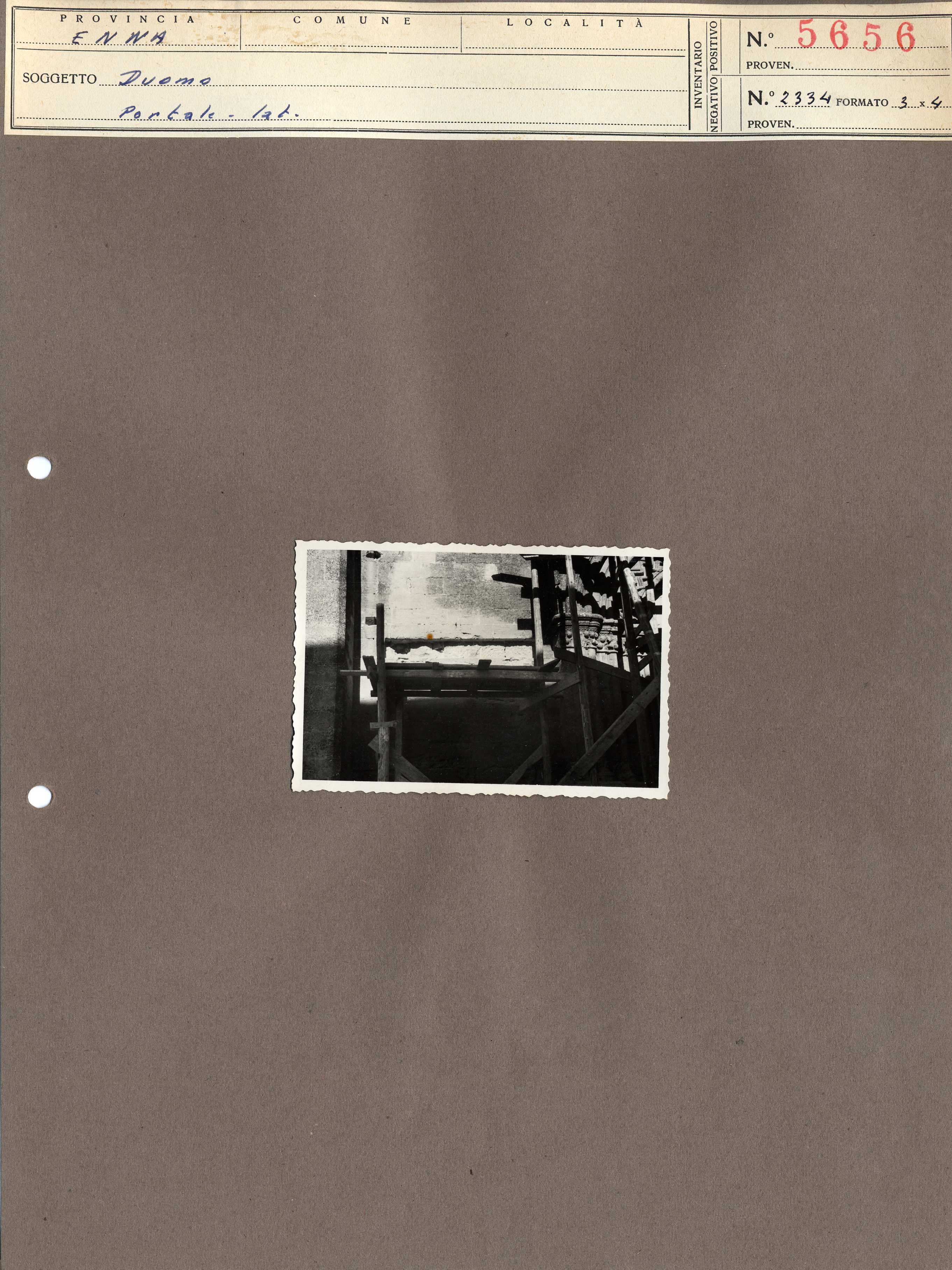 Sicilia - Enna – Architettura religiosa - Duomo - Restauri (positivo, elemento-parte componente, scheda di supporto) di Anonimo <1945 - 1955> (metà XX)