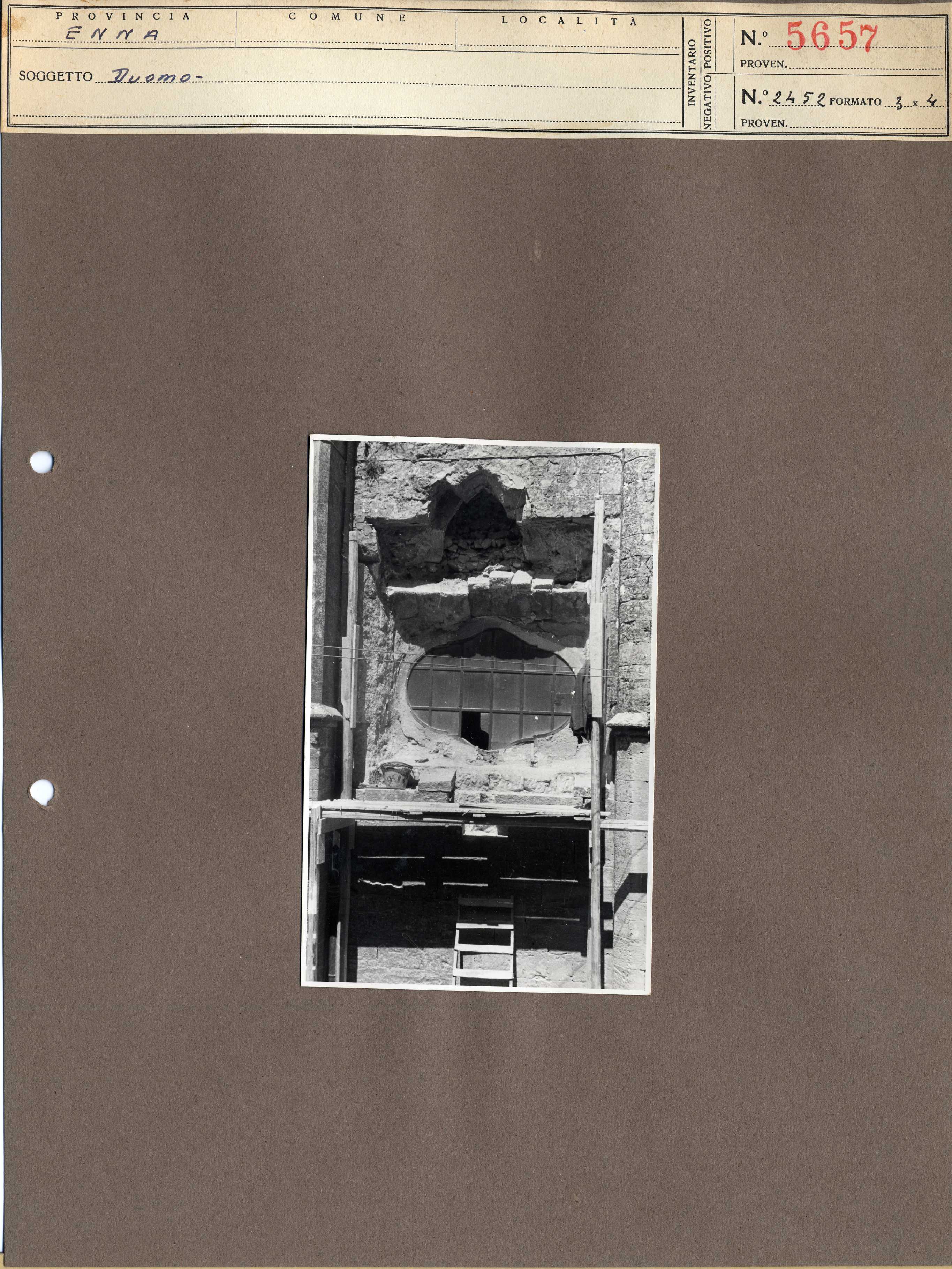 Sicilia - Enna – Architettura religiosa - Duomo (positivo, elemento-parte componente, scheda di supporto) di Anonimo <1945 - 1955> (metà XX)