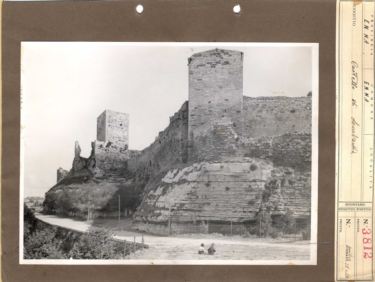 Sicilia - Enna - Castello di Lombardia (positivo, elemento-parte componente, scheda di supporto) di Anonimo <1901-1950> (attribuito) (prima metà XX)