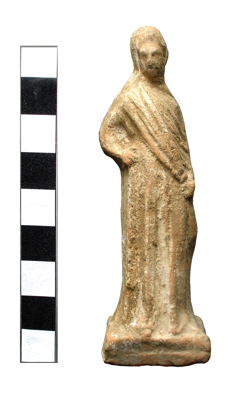 statuetta/ femminile, figura stante ammantata (fine SECOLI/ IV a.C)
