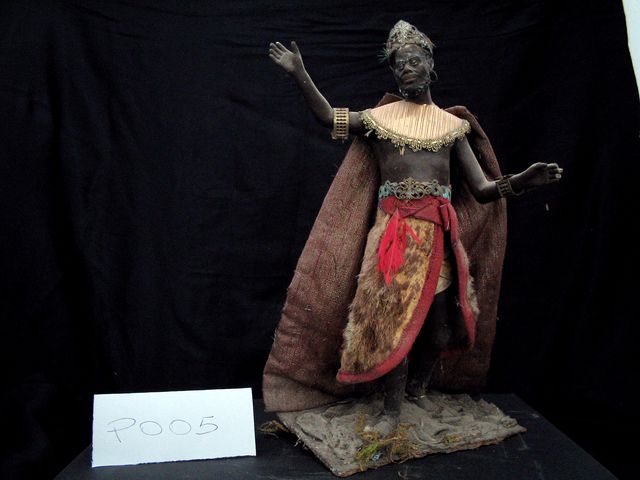 Re Magio Baldassarre (statuetta di presepio, elemento d'insieme) di Mazzeo, Antonio (attribuito) - bottega leccese (seconda metà XX)