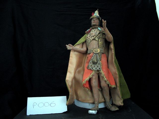 Re Magio Gaspare (statuetta di presepio, elemento d'insieme) di Mazzeo, Antonio (attribuito) - bottega leccese (seconda metà XX)