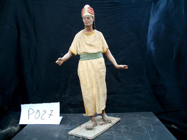servitore (statuetta di presepio, elemento d'insieme) di Mazzeo, Antonio (attribuito) - bottega leccese (seconda metà XX)