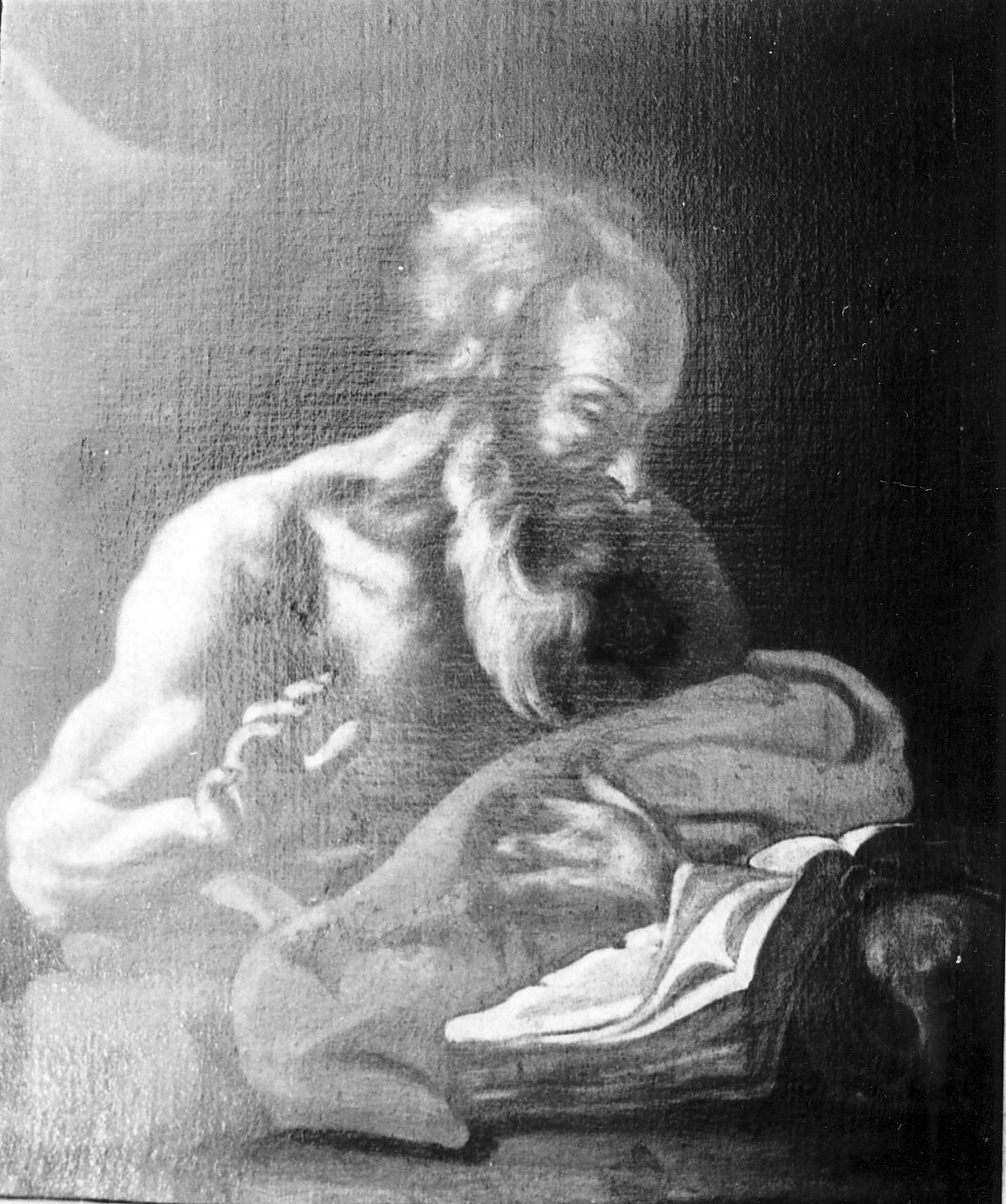 Santo eremita leggente (dipinto, opera isolata) - ambito napoletano, ambito siciliano (fine/ inizio secc. XVII/ XVIII)
