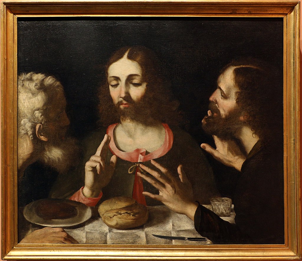 Cena in Emmaus, Cena in Emmaus (dipinto, opera isolata) di Rodriguez Alonso (attribuito) - ambito siciliano (sec. XVII)