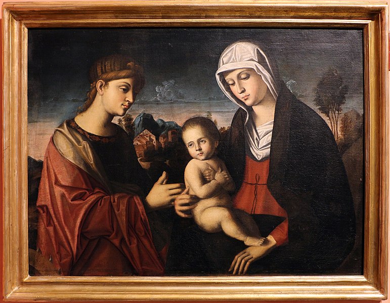 Madonna con Bambino e Santa Caterina, Madonna con Bambino e Santa Caterina d'Alessandria (dipinto, opera isolata) - ambito italiano (fine/ inizio sec. XV / XVI)