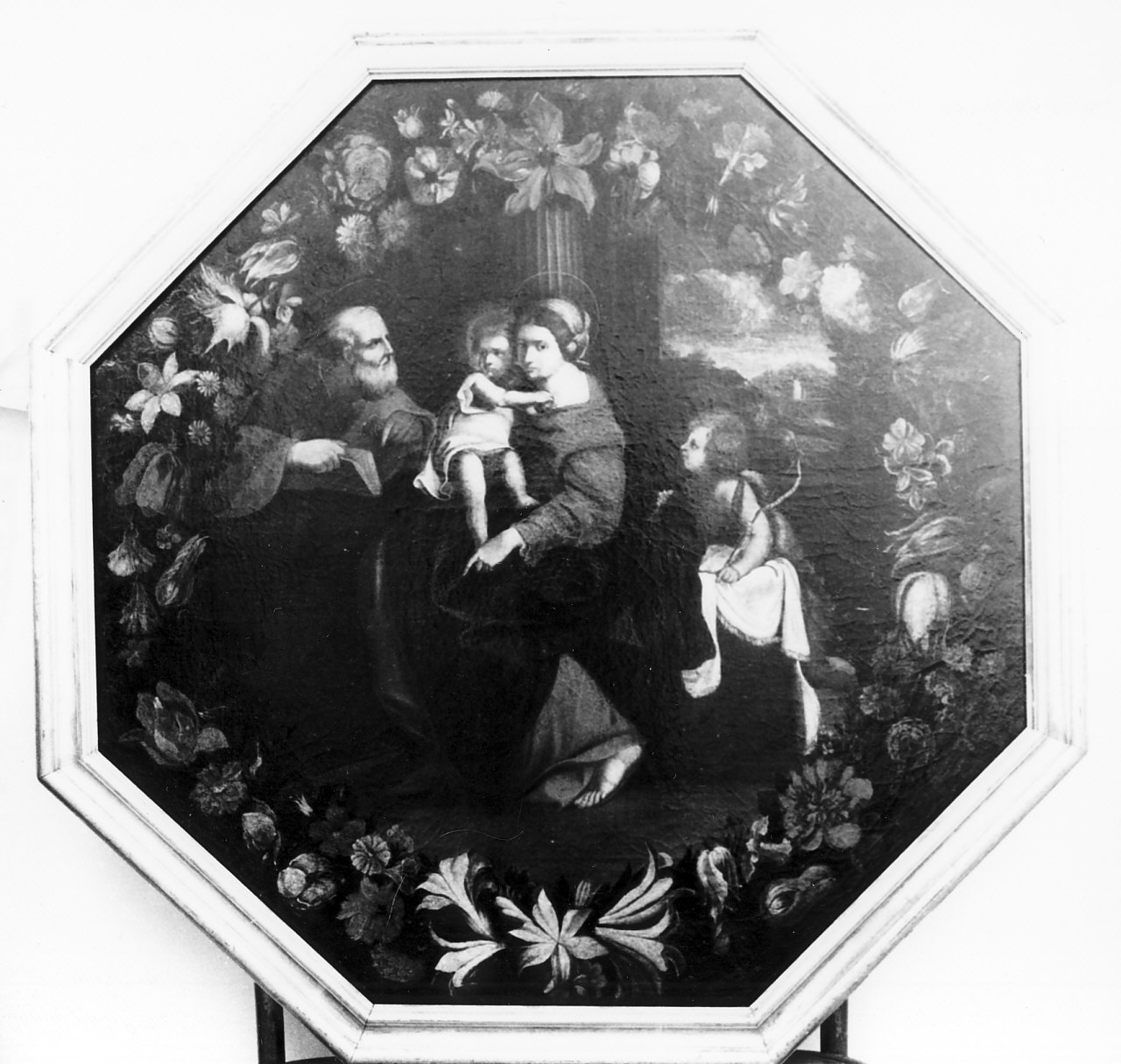Sacra Famiglia con San Giovanni Battista, Sacra Famiglia con San Giovanni Battista bambino (dipinto, opera isolata) - ambito italiano (fine/ fine secc. XVI/ XVII)