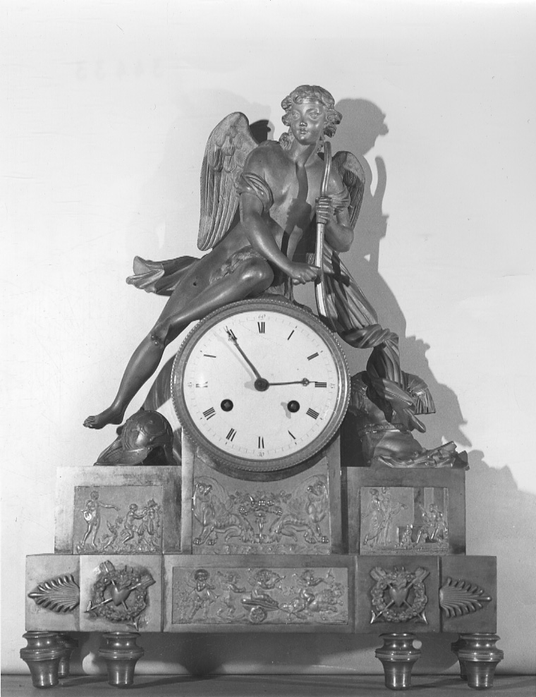 Amore (orologio - da mensola, opera isolata) - manifattura francese, manifattura francese (fine/ inizio, primo quarto secc. XVIII/ XIX, sec. XIX)