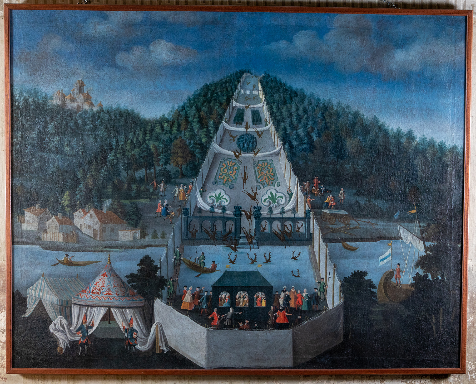 scena di caccia (dipinto, opera isolata) di Schlachter Jacobus (prima metà sec. XVIII)