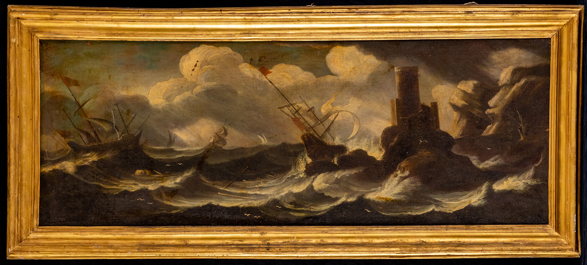 tempesta sul mare (dipinto, opera isolata) - ambito piemontese (prima metà XIX)