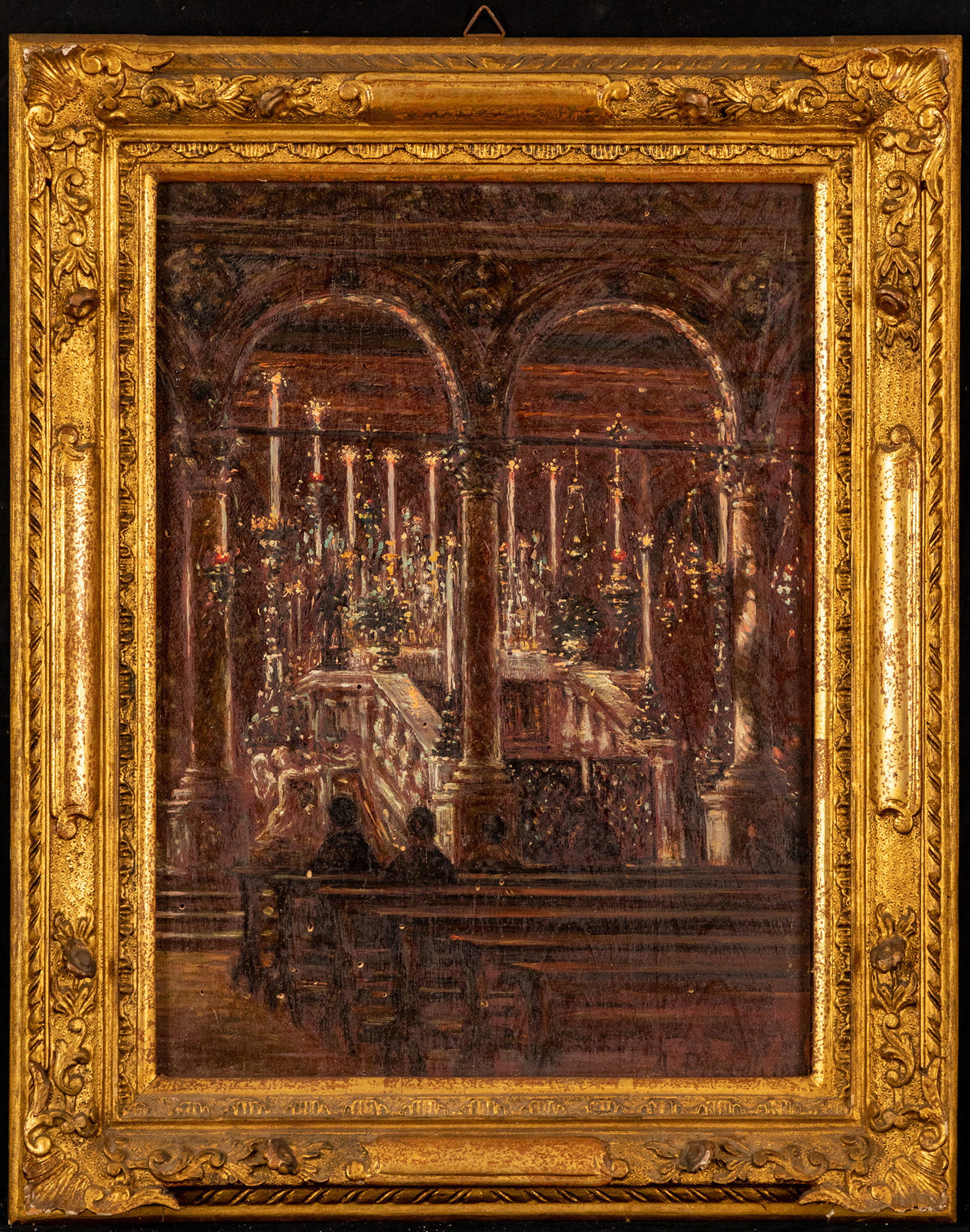 interno di chiesa (dipinto, opera isolata) di Piccoli A (secondo quarto sec. XX)