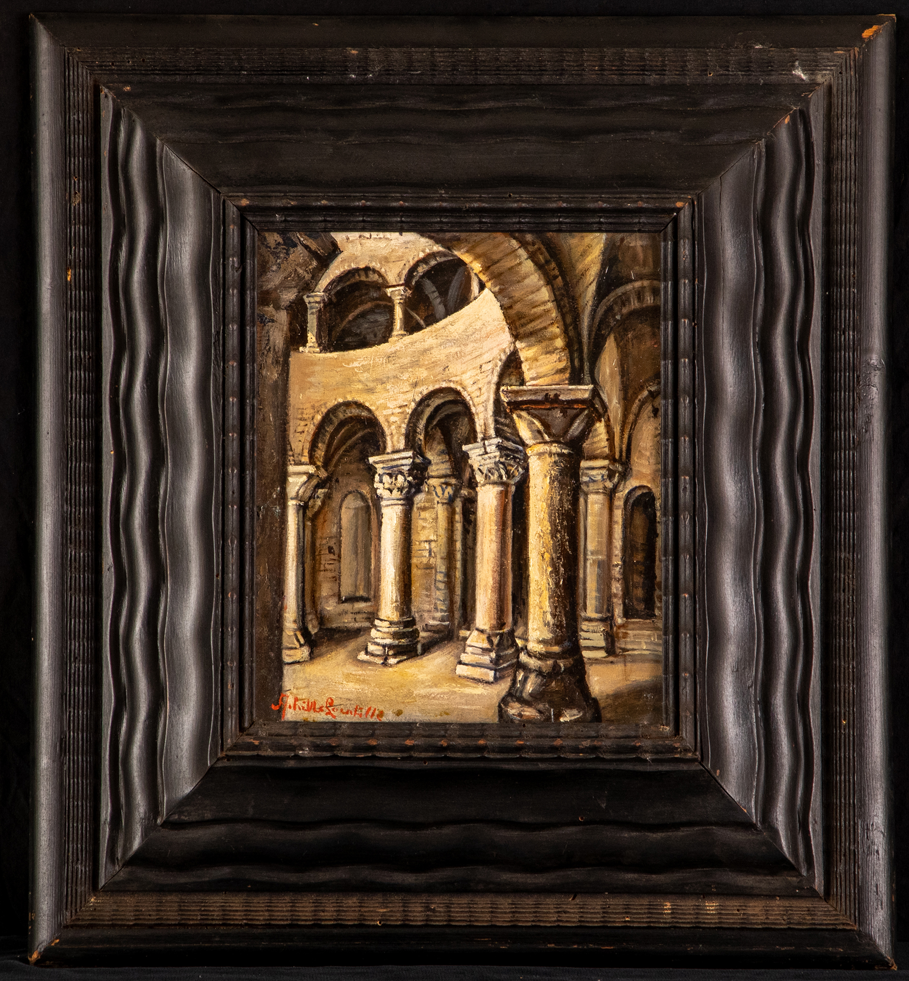 interno della chiesa di San Tommaso ad Almeno San Bartolomeo (dipinto, opera isolata) di Locatelli Achille (inizio sec. XX)