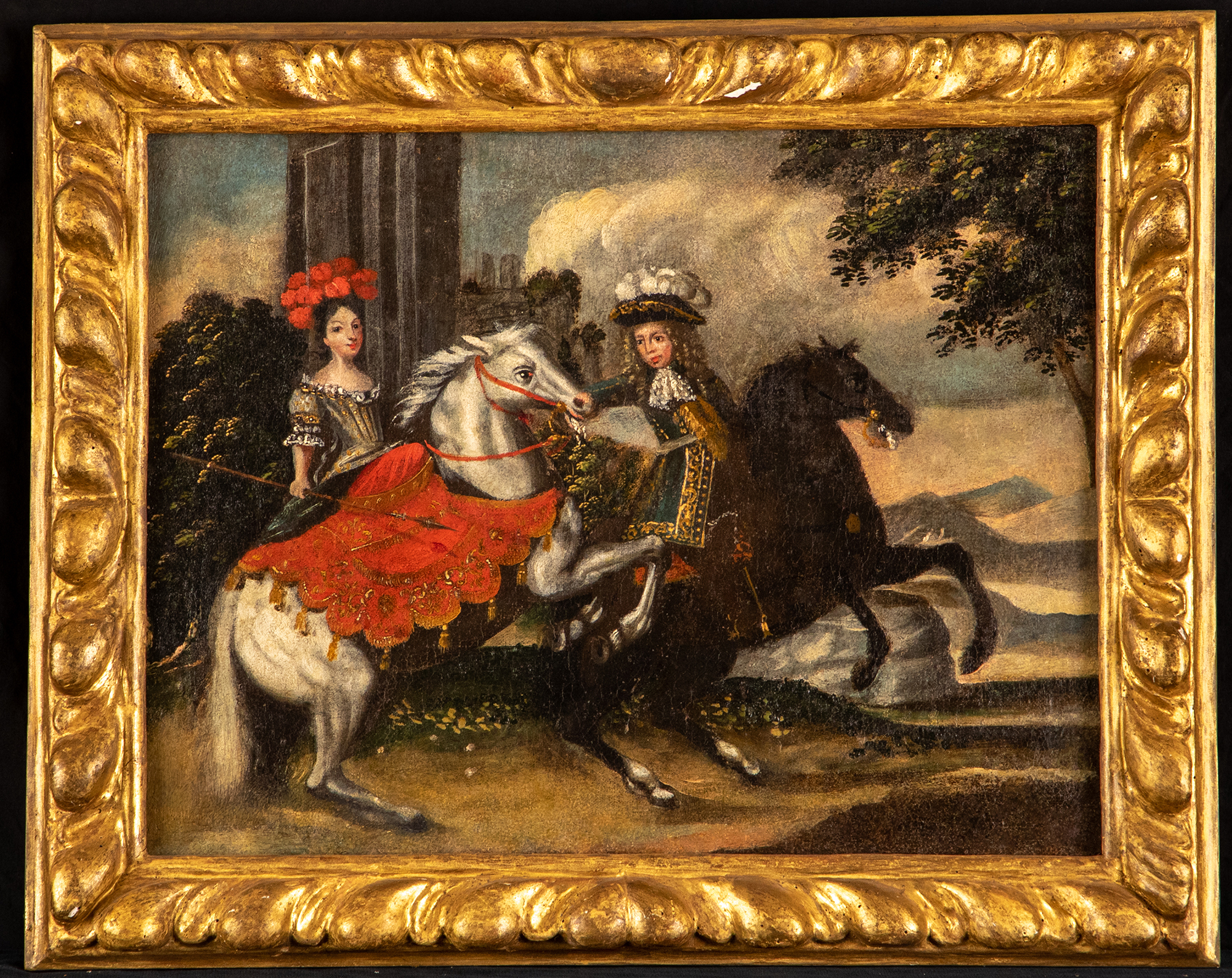 scena di caccia (dipinto, insieme) - ambito piemontese (seconda metà sec. XVII)