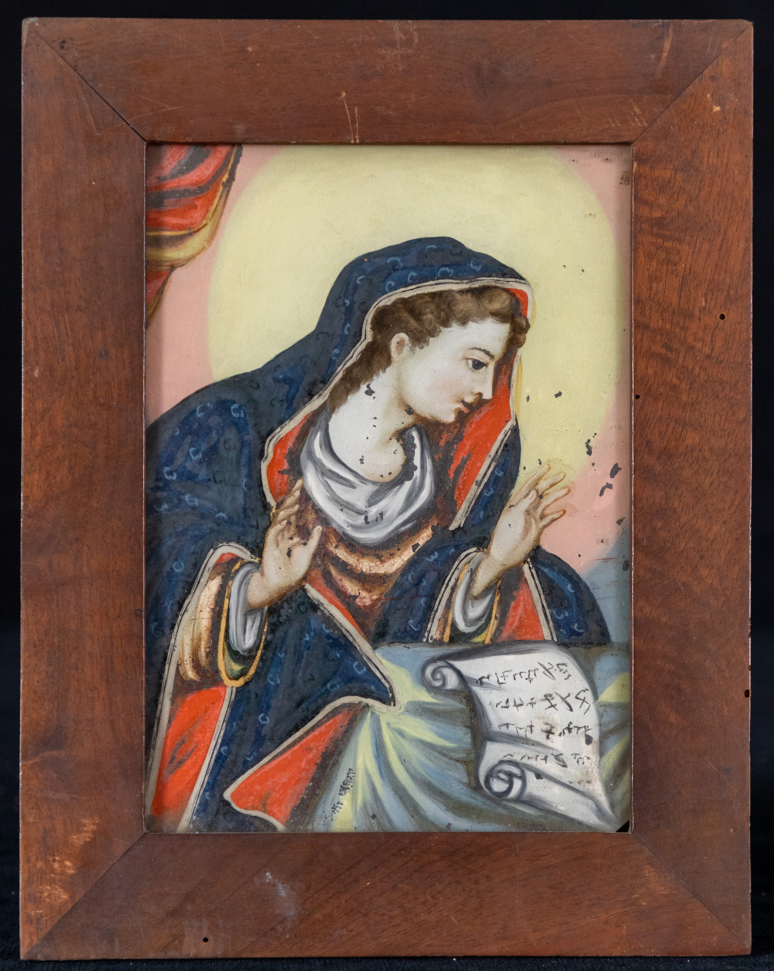 Madonna annunciata (dipinto, elemento d'insieme) - ambito italiano (prima metà sec. XVIII)