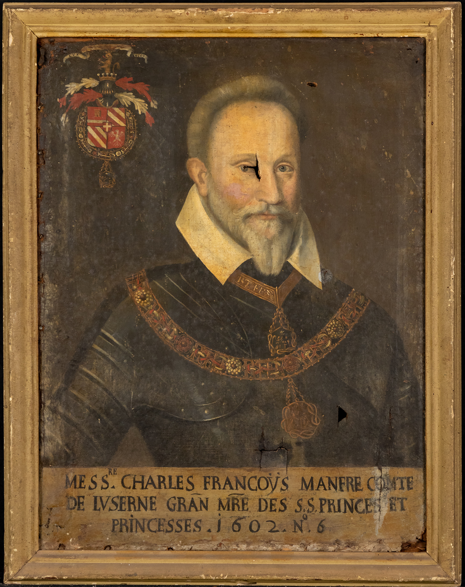 ritratto del conte di Luserna Carlo Francesco Manfré (dipinto, opera isolata) - ambito piemontese (prima metà sec. XVII)