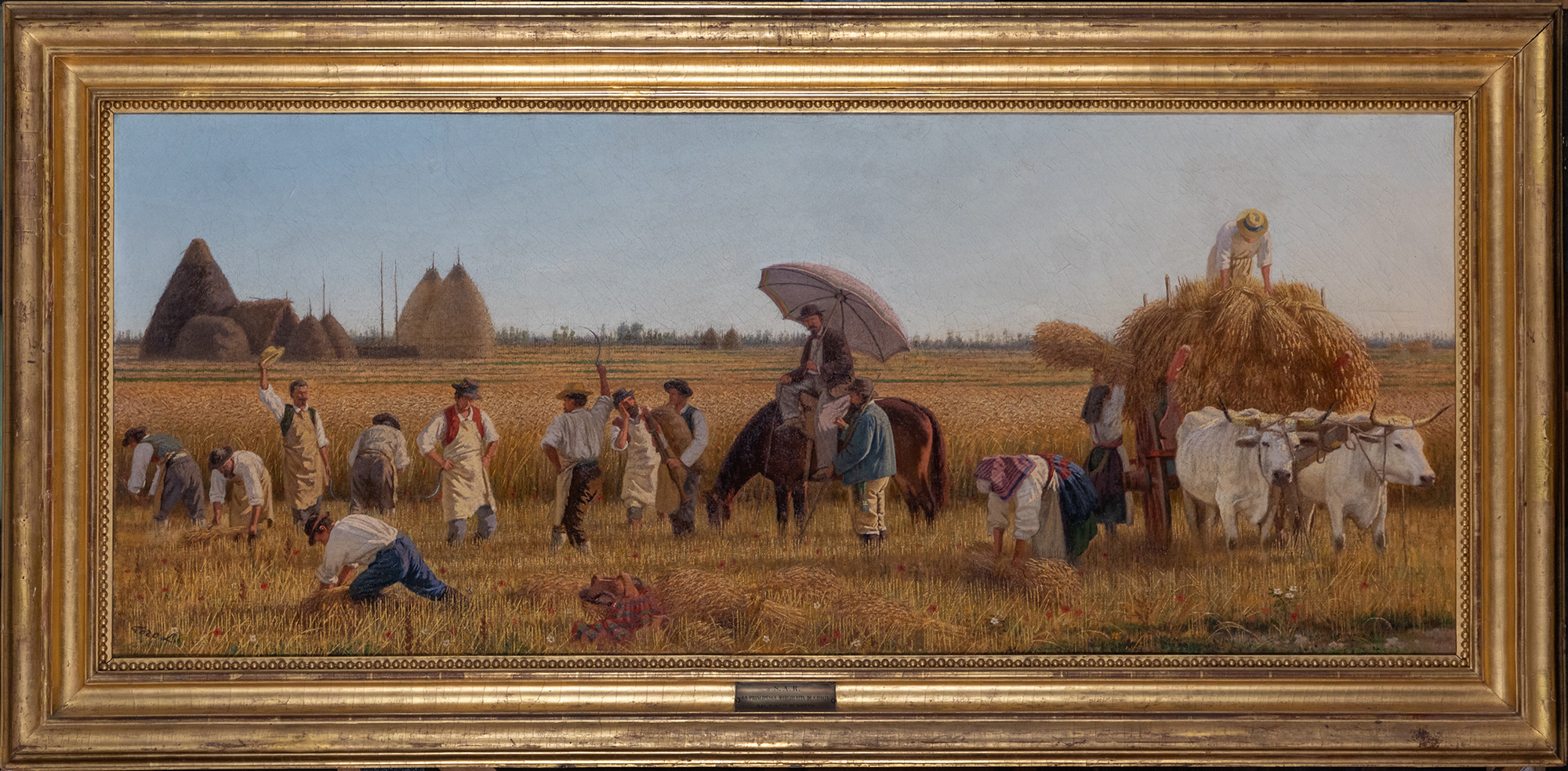 contadini che mietono (dipinto, opera isolata) di Toro Luigi (terzo quarto sec. XIX)