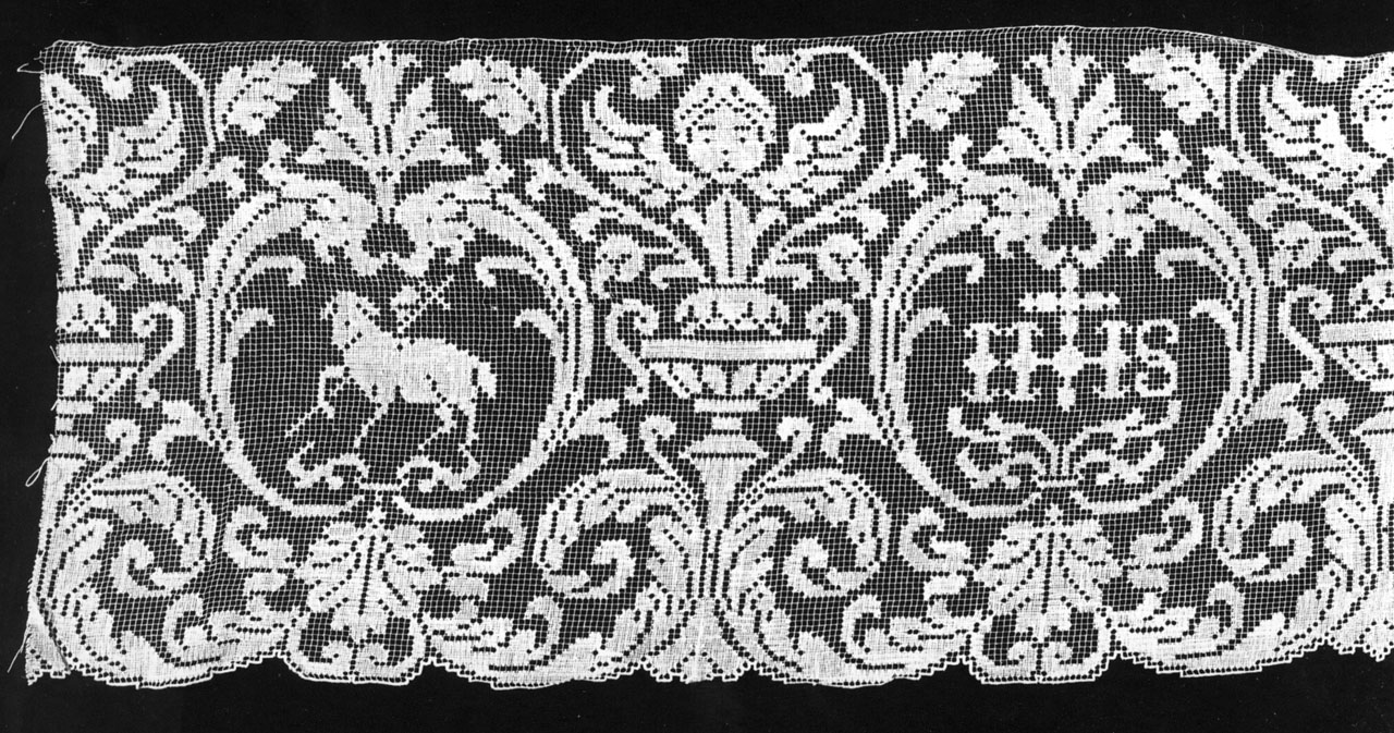tovaglia d'altare, frammento - manifattura italiana (ultimo quarto sec. XIX)