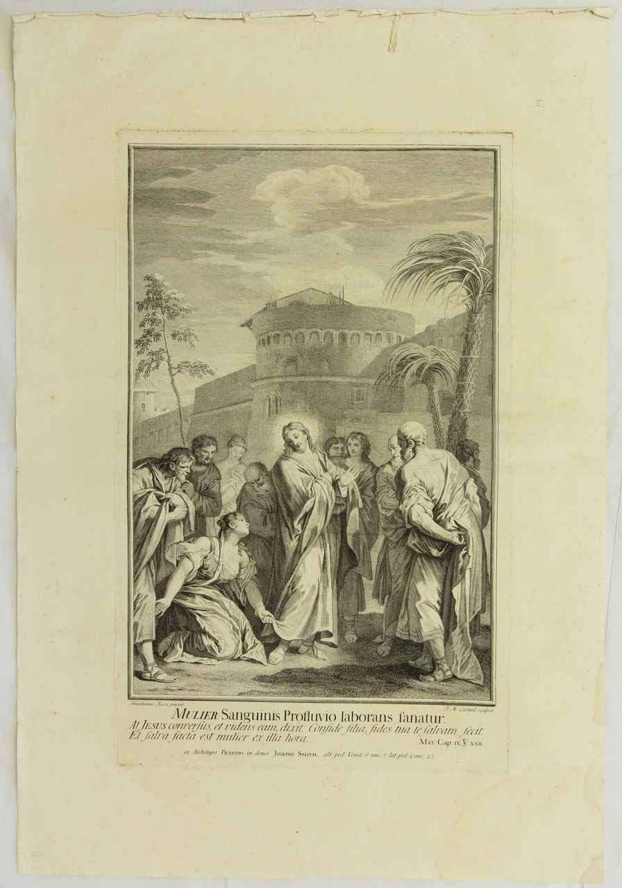 Guarigione dell'emoroissa (stampa, serie) di Liotard Jean-Michel, Ricci Sebastiano - ambito veneziano (sec. XVIII)